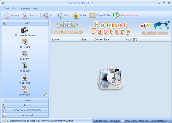FormatFactory – Chuyển đổi đa năng các định dạng file giải trí